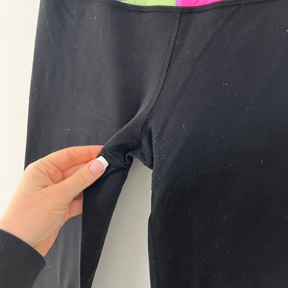 Ivivva Girl's Black & Blue Leggings Size 14 - Picture 4 of 5